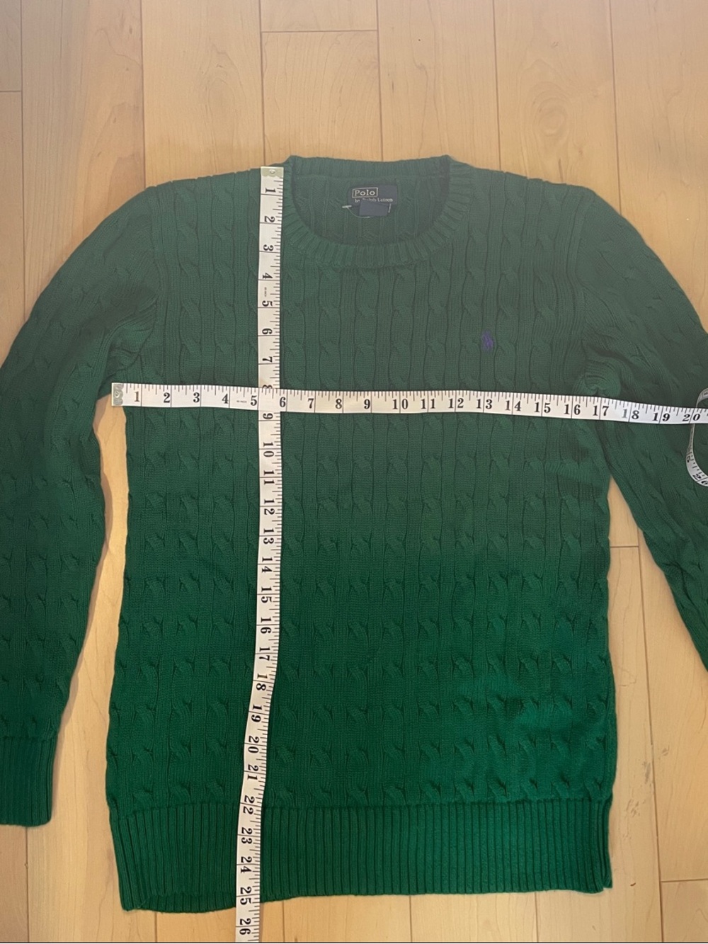 Polo by Ralph Lauren Emerald Green Cable-Knit Crewneck Sweater - Picture 5 of 10